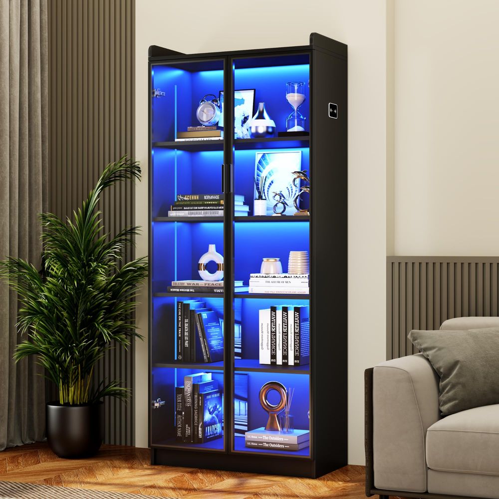 Display Cabinet with Adjustabl - Lighting & Home Decor Studio Photos recension och pris