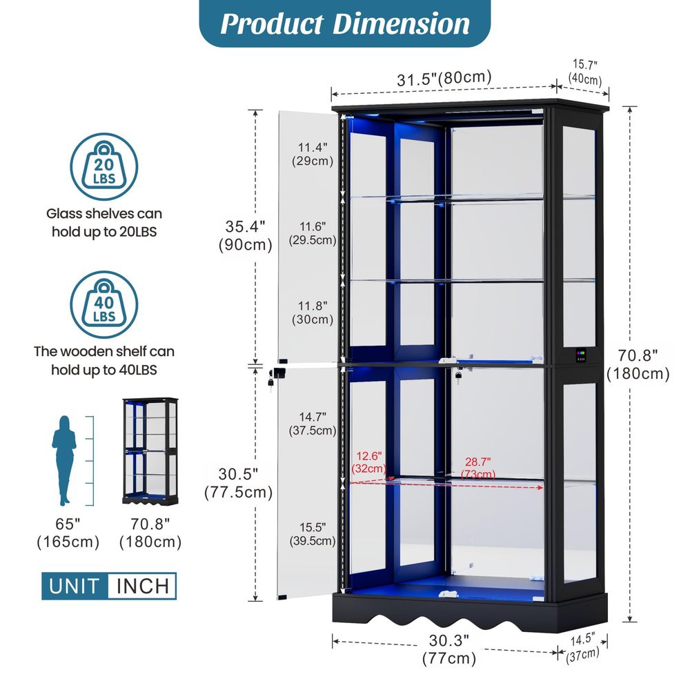 Display Cabinet with Glass Doo - Lighting & Home Decor Studio Photos recension och pris