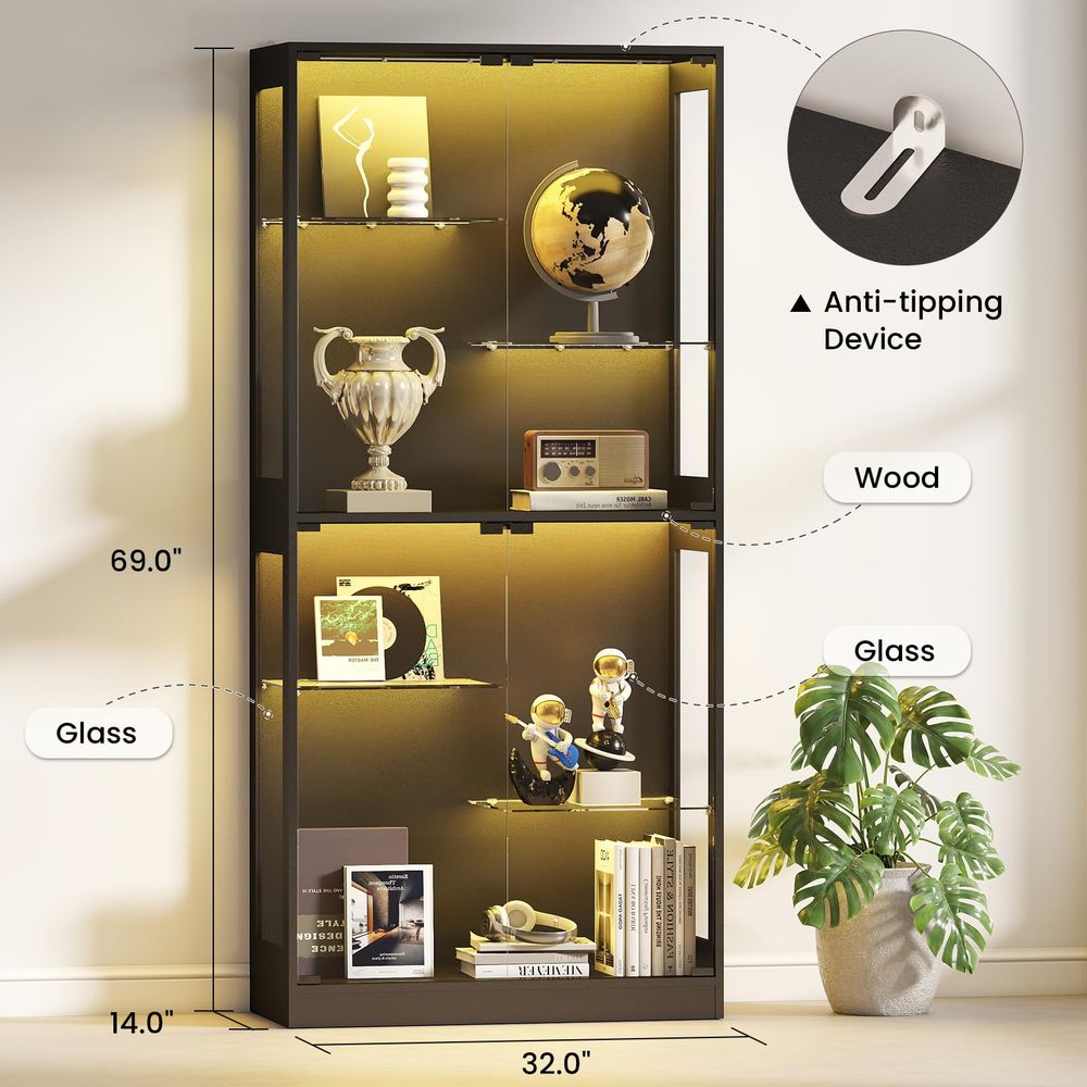 Display Cabinet with Glass Doo - Lighting & Home Decor Studio Photos recension och pris