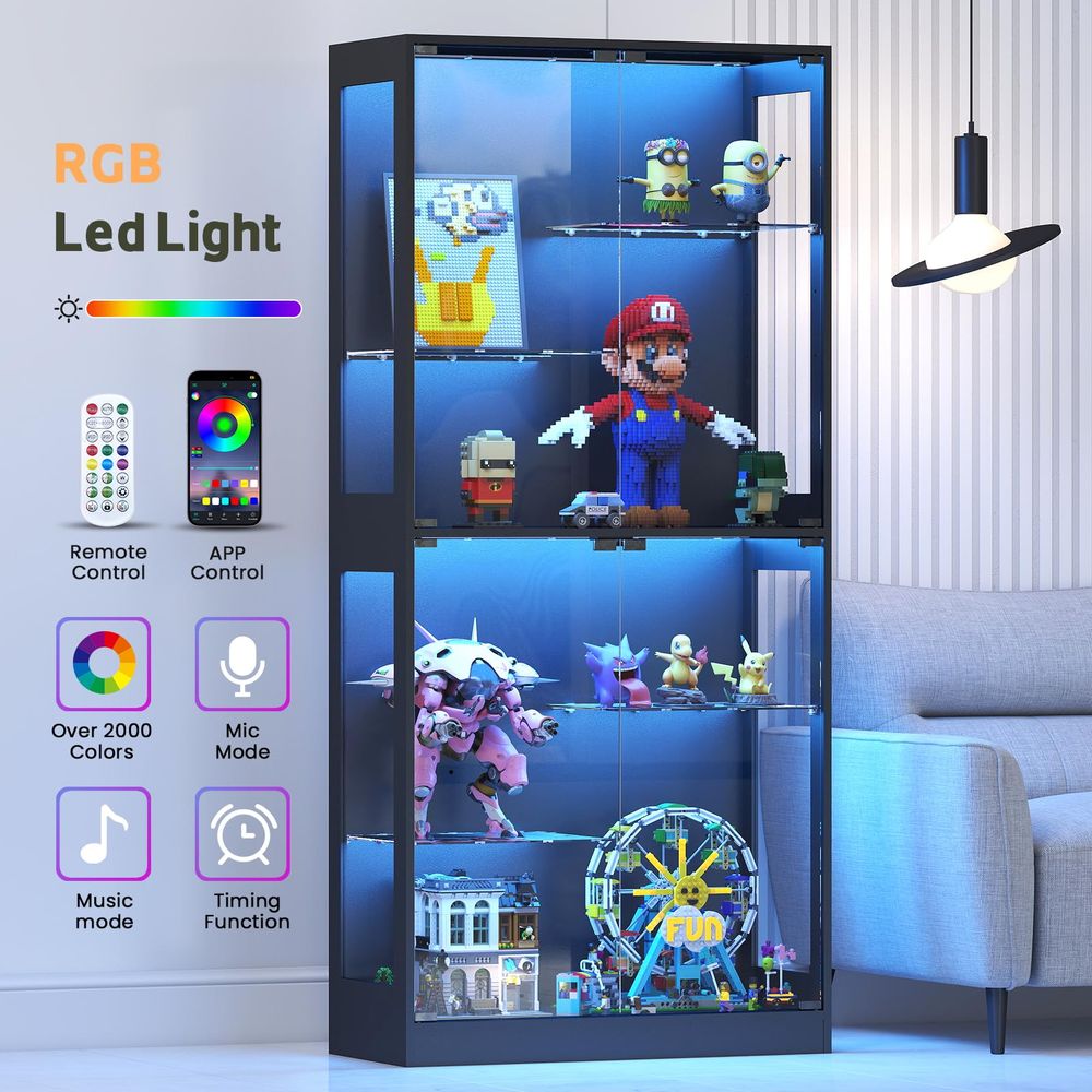 Display Cabinet with Glass Doo - Lighting & Home Decor Studio Photos recension och pris