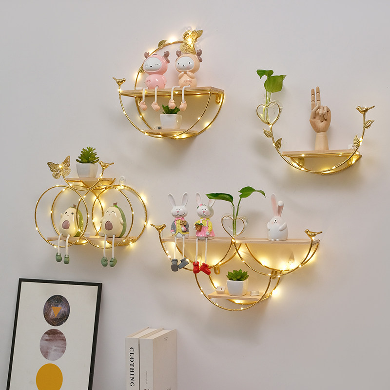 No Drill Wall Mounted Shelf Li - Lighting Metal Wall Decor recension och pris